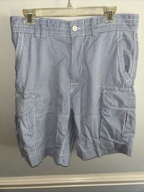 Polo by Ralph Lauren Blue & White Pinstripe Cargo Shorts